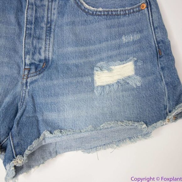 NEW Madewell Relaxed Denim Shorts in Homecrest Wash: Ripped Edition, 26 - Picture 7 of 16